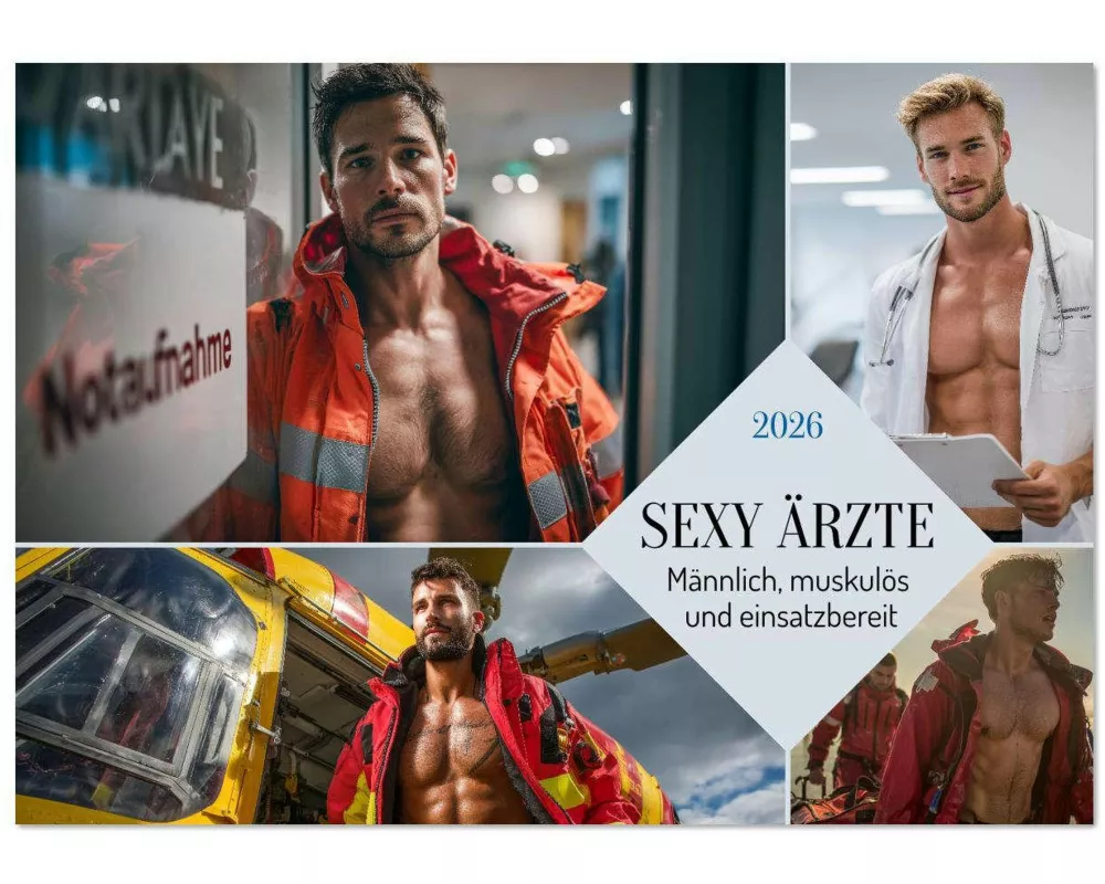 SEXY ÄRZTE - Männlich, muskulös und einsatzbereit (Wandkalender 2026 DIN A3 quer), CALVENDO Monatskalender