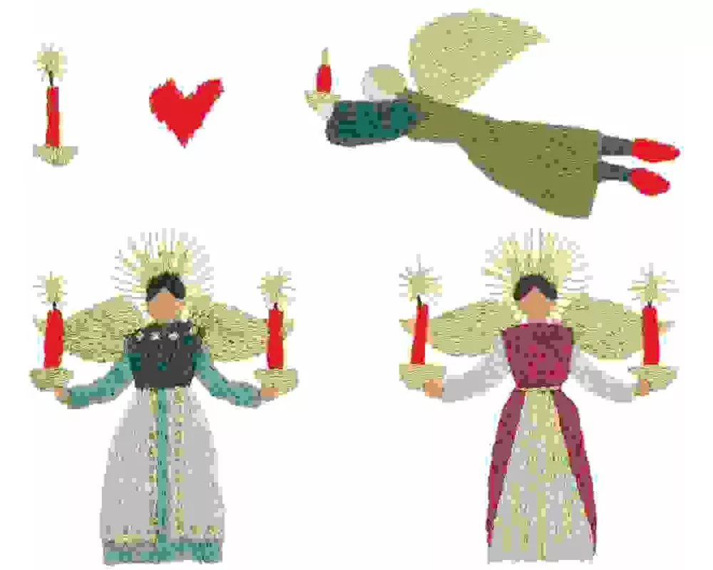 Stick & Stitch Packung, Engel mit Kerzen