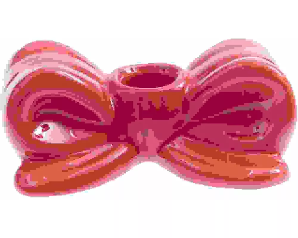 Porzellan Kerzenhalter Schleife, Rot