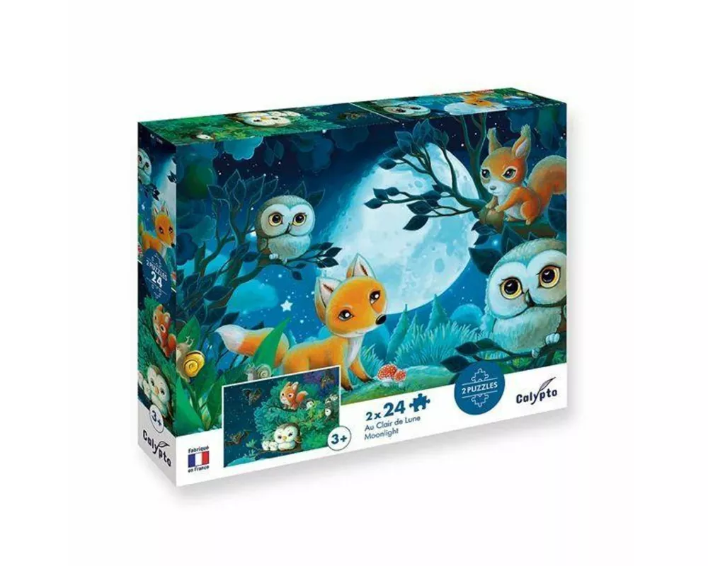 Tiere in der Nacht 2x24 Teile Puzzle