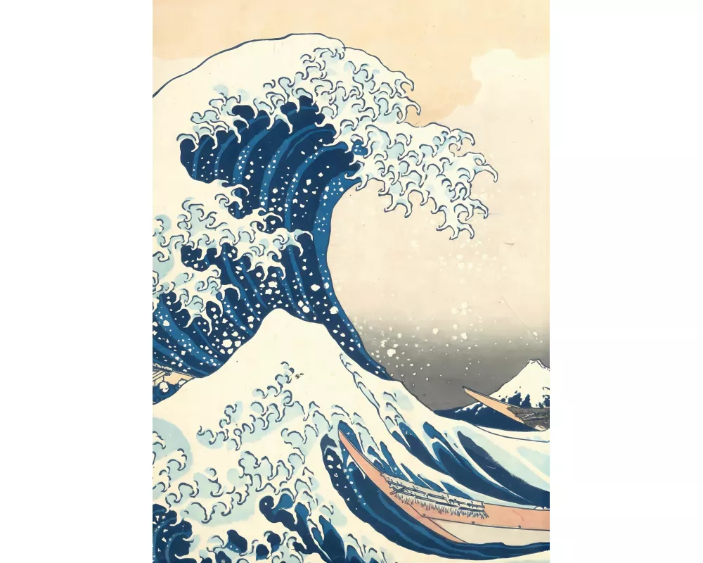 Notizbuch A4 blanko - 100 Seiten Soft Cover - Hokusai: Die große Welle vor Kanagawa