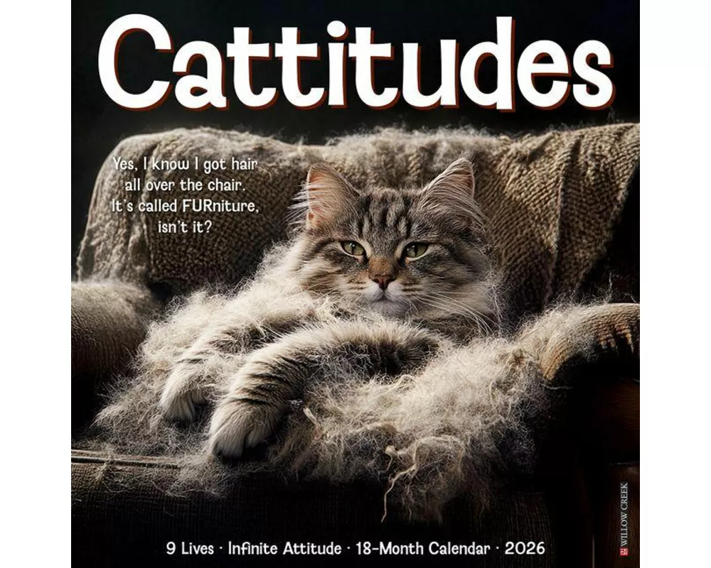 Cattitudes 2026 Wall Calendar