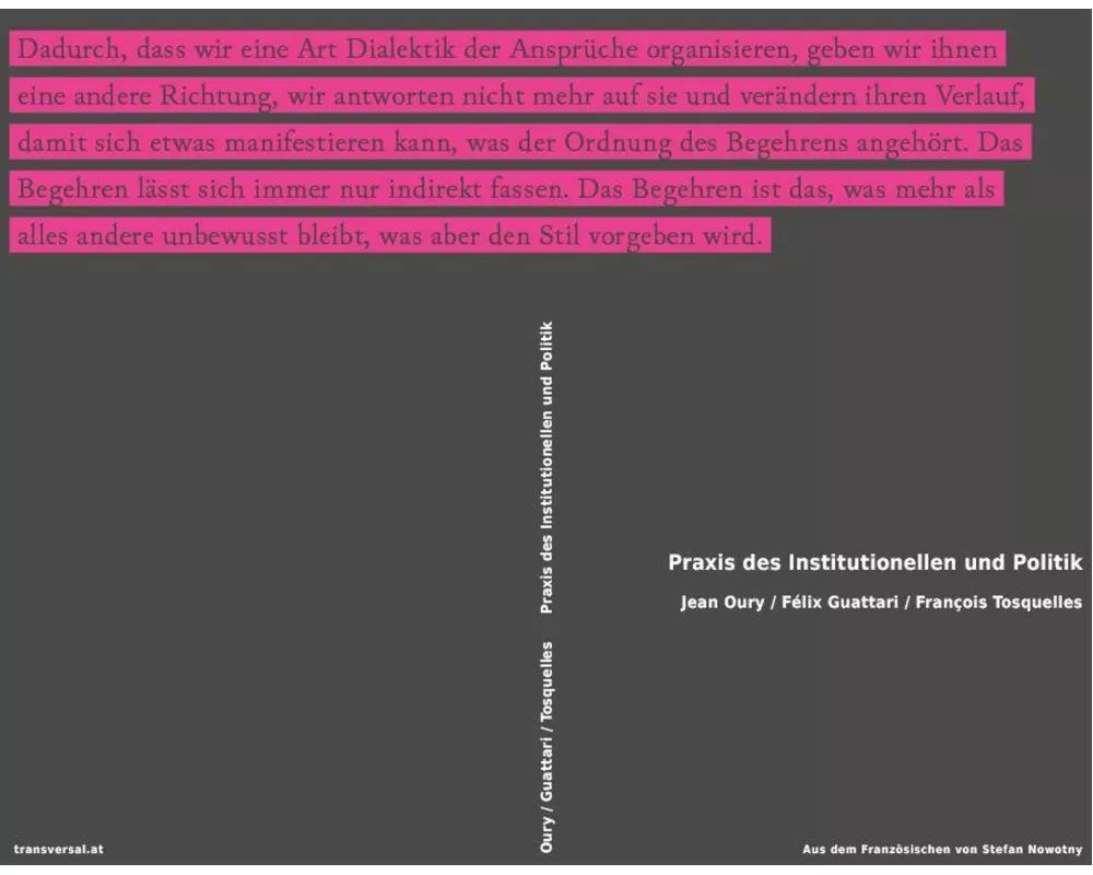 Praxis des Institutionellen und Politik