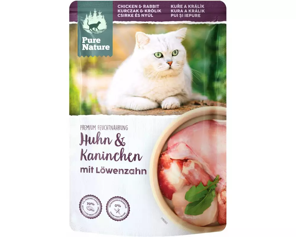 Pure Nature Nassfutter Huhn&Kaninchen, 85 g
