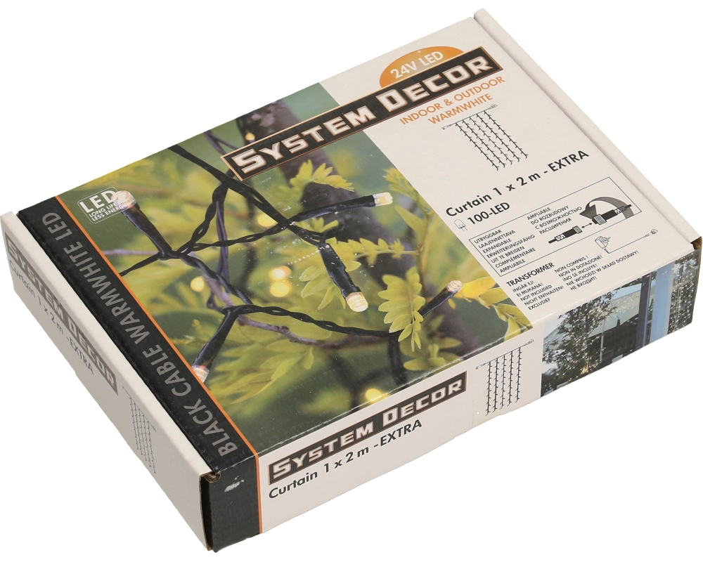 STAR TRADING System Decor LED-Vorhang 1m 12.495-47 Extra, schwarz, 2m