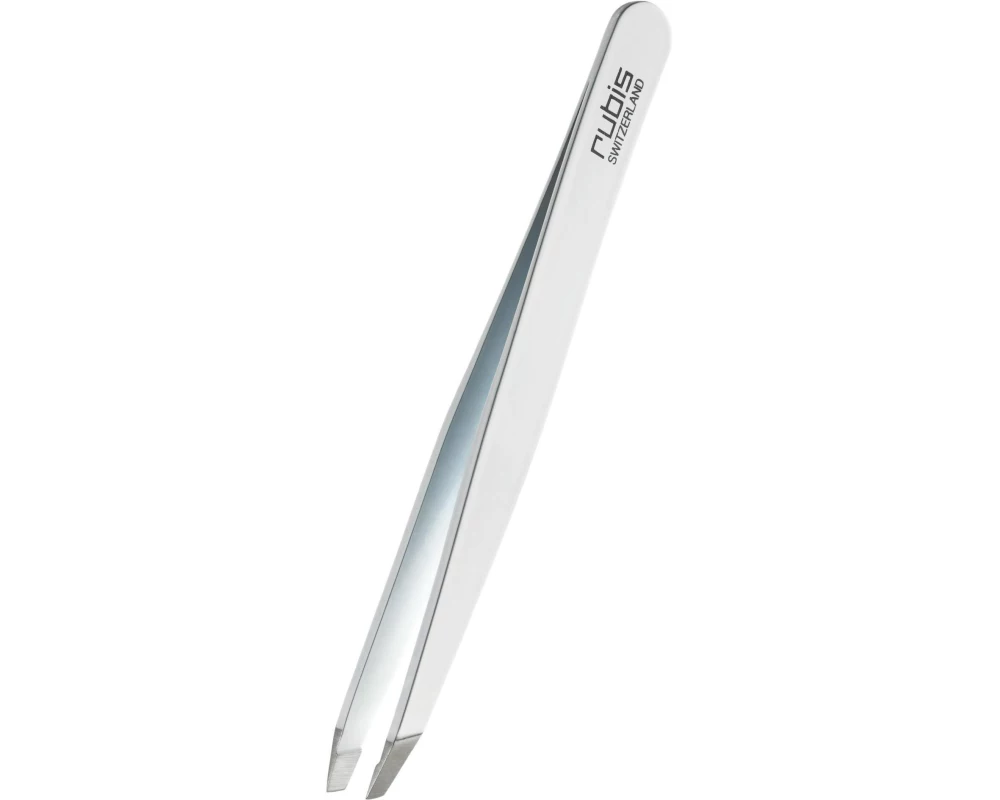 Rubis Pinzette schräg Inox weiss, 1 Stück