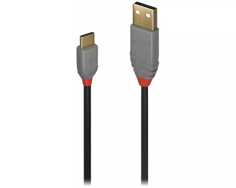 LINDY Anthra Line USB Cable, USB 2.0, USB/A-USB/C M-M, 2m