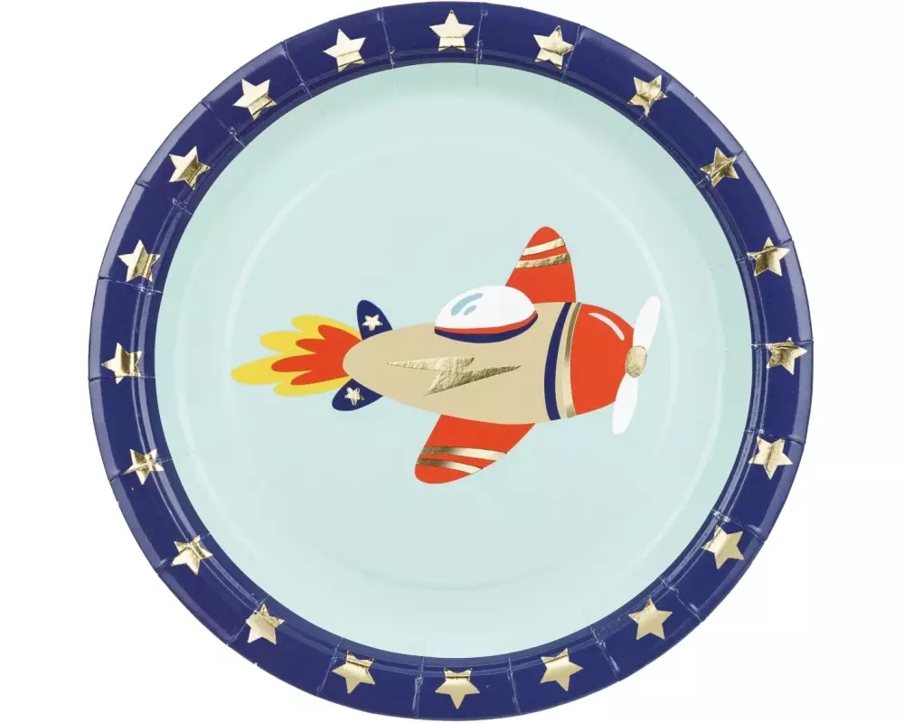 Partydeco Einwegteller Flugzeug 6 Stück