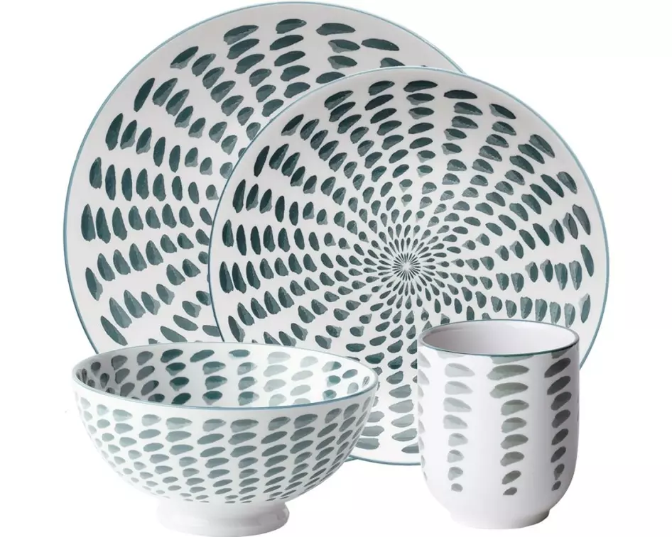 Lunasol Speise-Service Elements Asia Water 24-tlg. Grau/Weiss