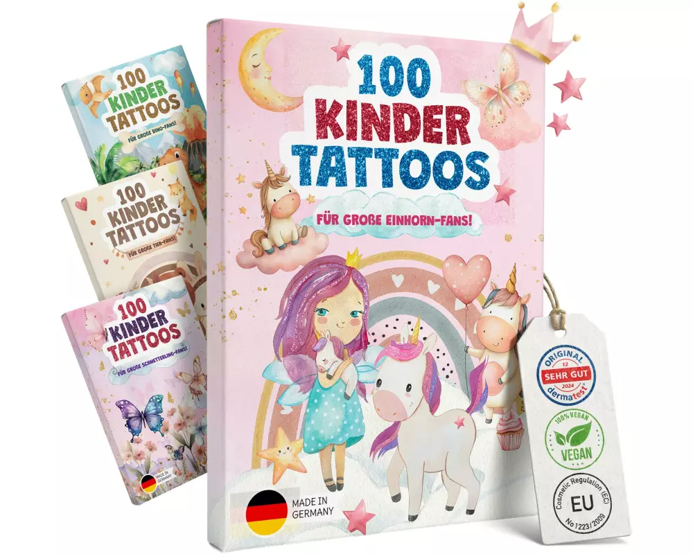 Eulentaler Tattoo Set für Kinder Einhorn Motive 100 Stück