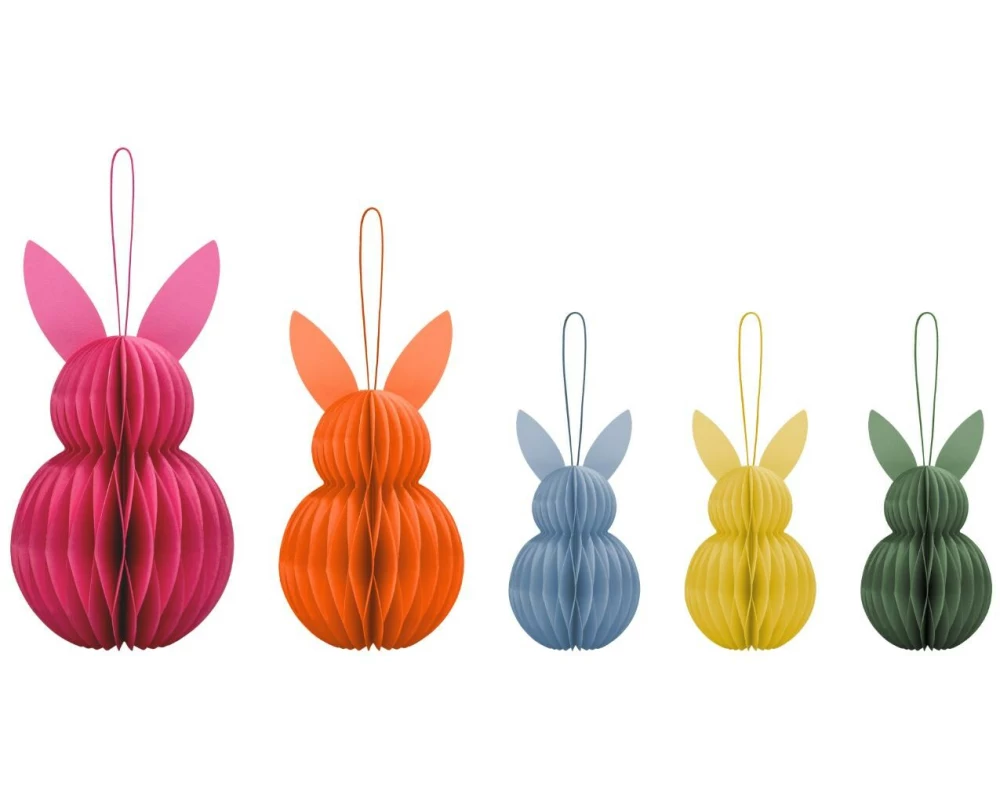 Remember Aufhänger Osterhase 5 Stück, Mehrfarbig