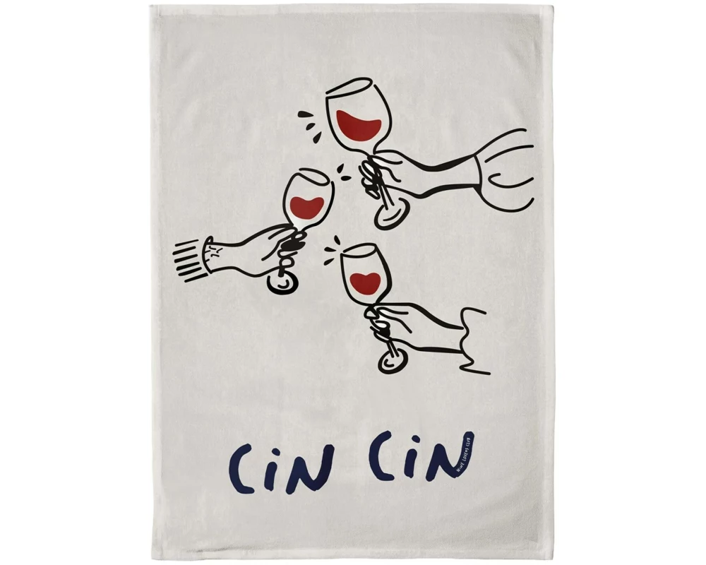 Chic Mic Geschirrtuch Cin cin Schwarz/Weiss