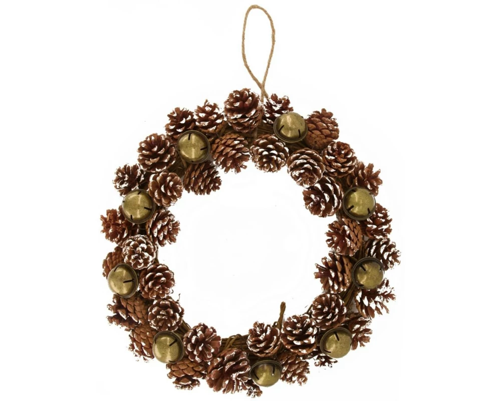 CHALET Aufhänger Tannenzapfenkranz 38 cm, Gold