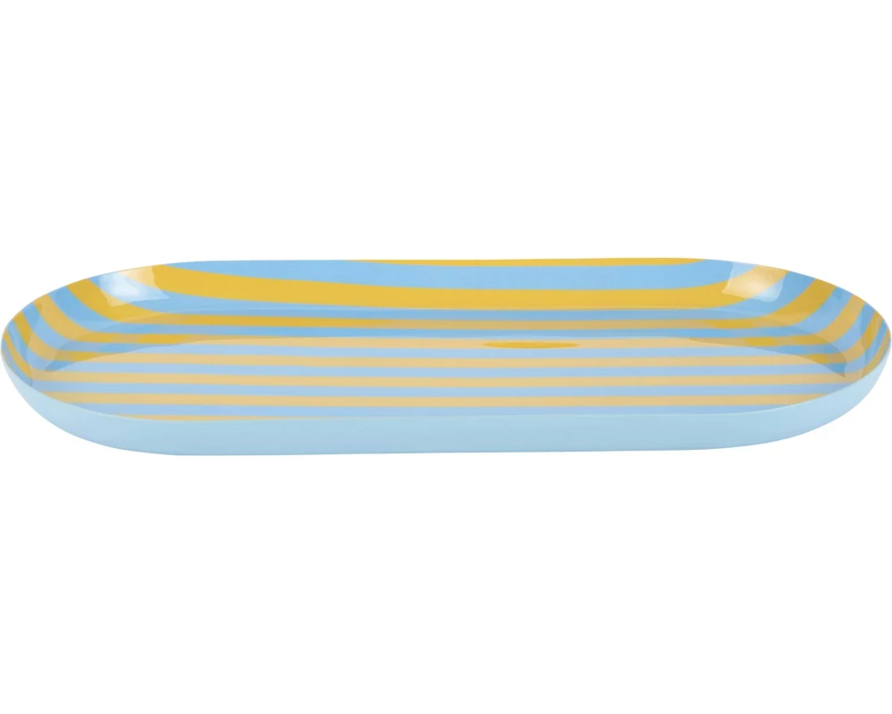 present time Servierplatte Animado Oval Large, Citrine yellow / Soft blue