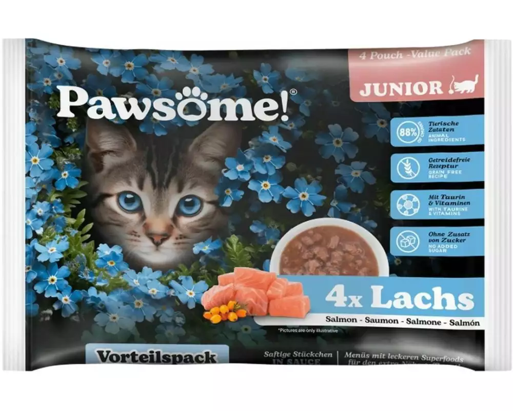 Pawsome Cat Superfood Kitten Lachs 4 x 85 g