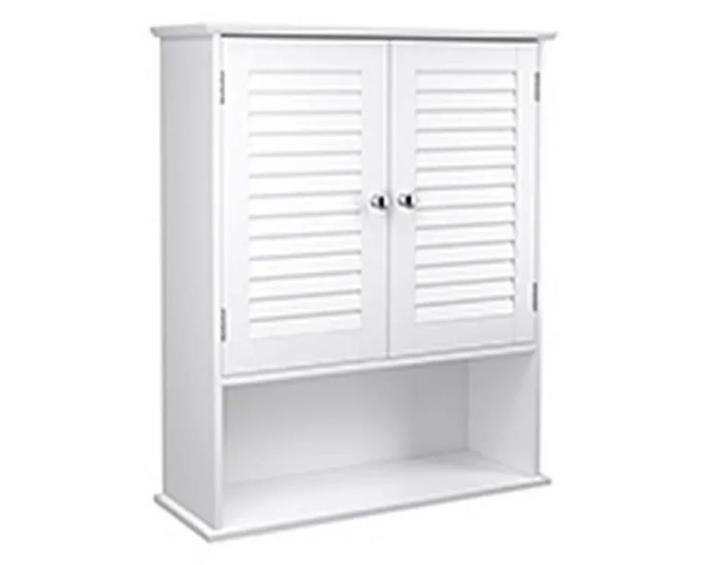 VASAGLE Badezimmerregal mit Doppeltür 20 x 70 cm, Weiss