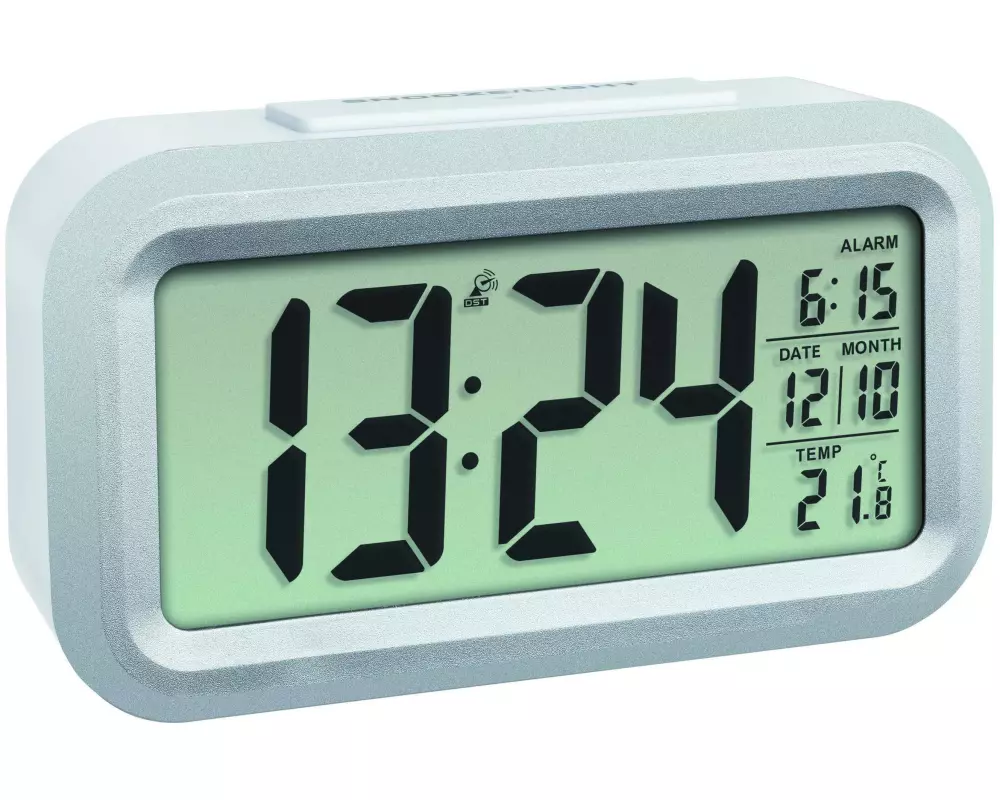 TFA Dostmann Funkwecker Lumio Plus Weiss/Silber