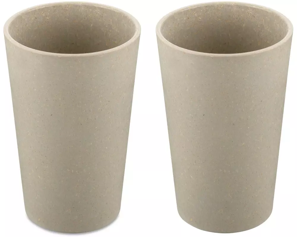 Koziol Trinkbecher Connect L 350 ml, 2 Stück, Sand/Gelb