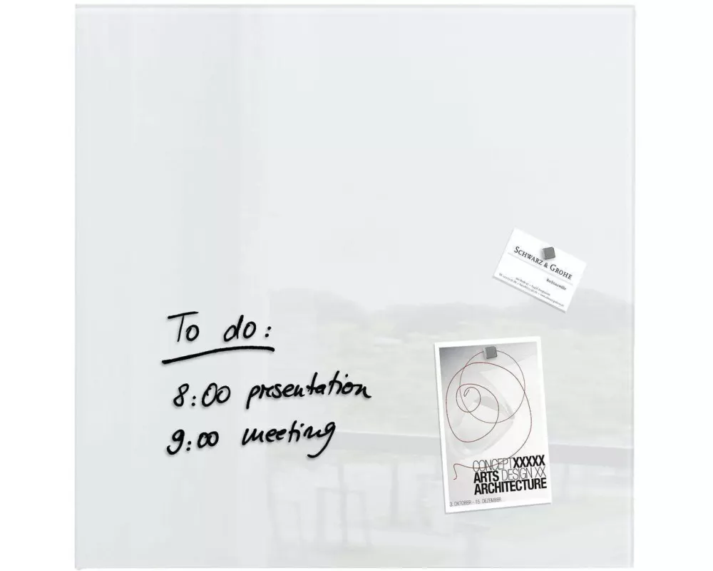 Sigel Magnethaftendes Glassboard Artverum 48 cm x 48 cm, Weiss