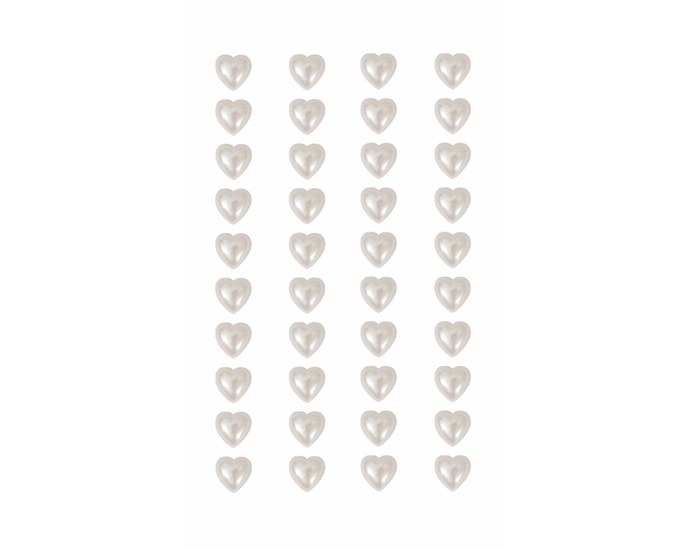 RICO DESIGN Perlensticker Herzen 08792.75.42 weiss 8mm