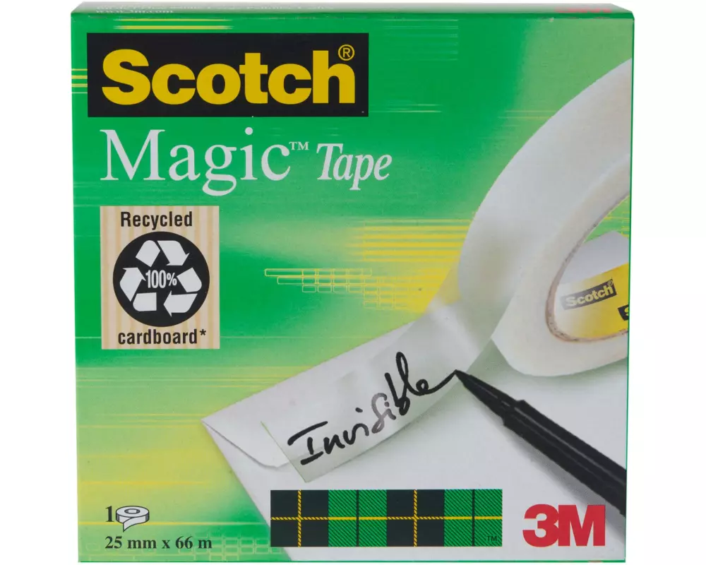 Scotch Klebeband Magic 25 mm x 66 m, Transparent, 1 Rolle