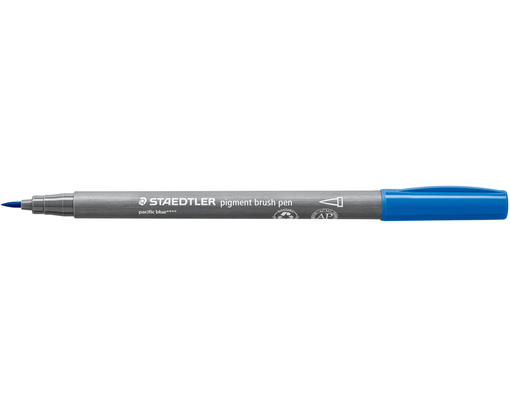 STAEDTLER Fasermaler mit Pinselspitze 371-39 pazifikblau