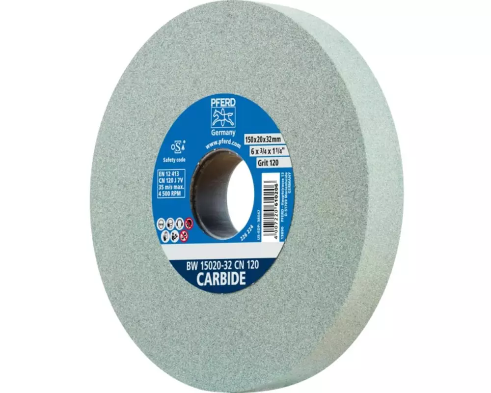 Pferd Schleifbockscheiben Ø 150 x 20 mm Bohrung-Ø 32 mm SiC120