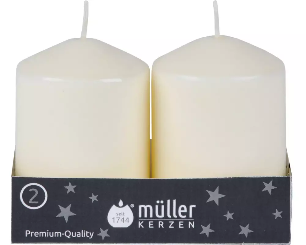 müller Kerzen Stumpenkerze Vanille, 2 Stück