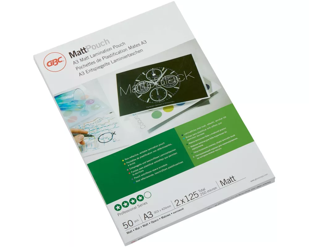 GBC Laminierfolie Matt Pouch A3. 50 Stück