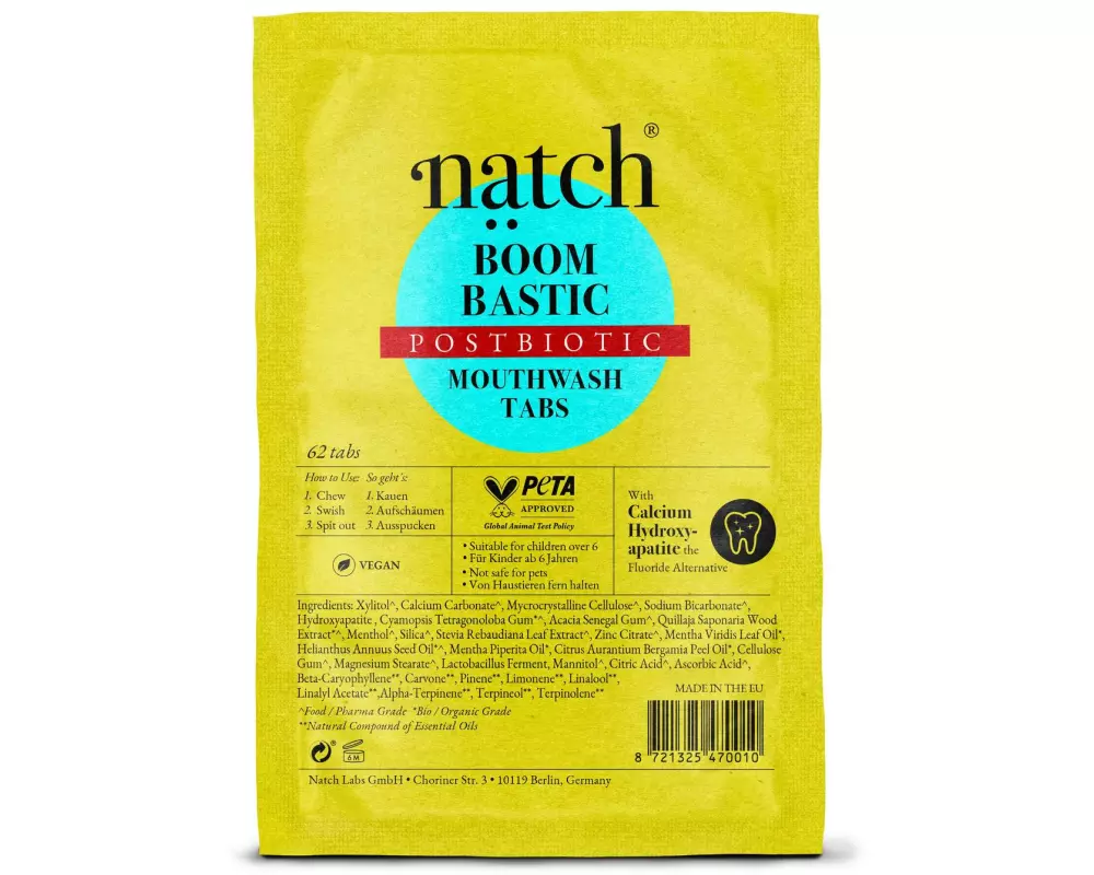 Natch Tabletten für Munddusche Mouthwash Boombastic Bag 62 Stück