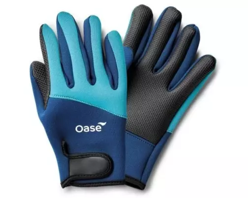 OASE Neopren Teichhandschuhe, Grösse: S, Schwarz/Blau