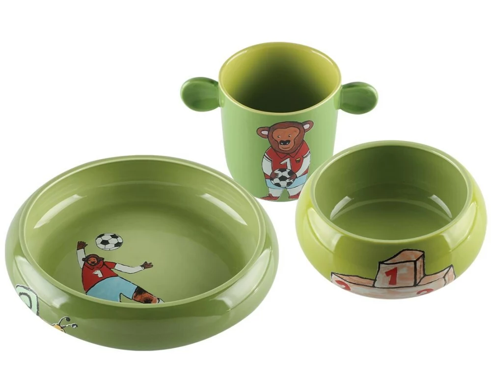 Lunasol Kindergeschirrset Ben 3-tlg, Grün