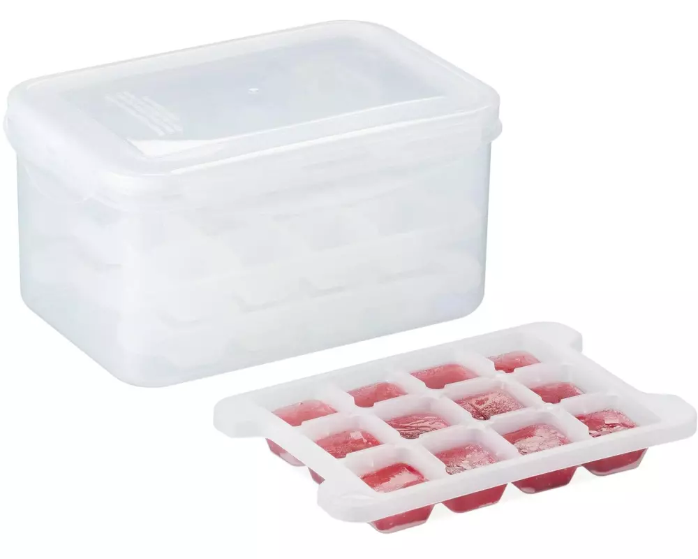 relaxdays Eiswürfelform Transparent/Weiss