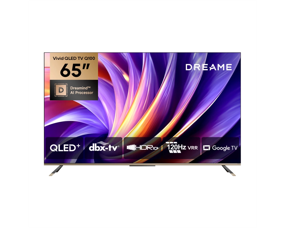 Dreame TV 65", Q100, Vivid QLED-4K, 120Hz, Mineral Black