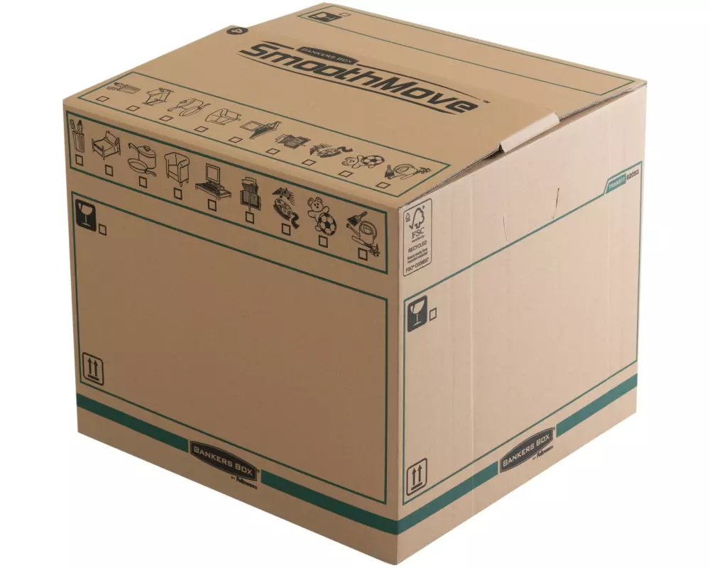 Fellowes Umzugsbox SmoothMove FastFold Braun 5 Stück