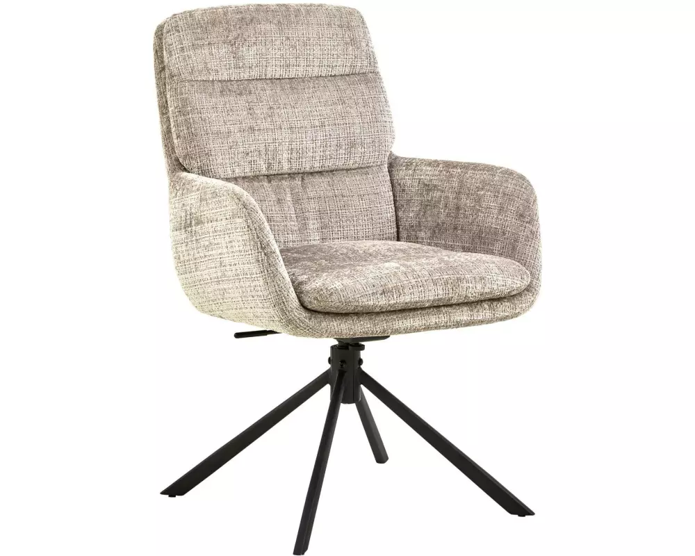 AC Design Stuhl Edgar Beige/Schwarz, 2 Stück