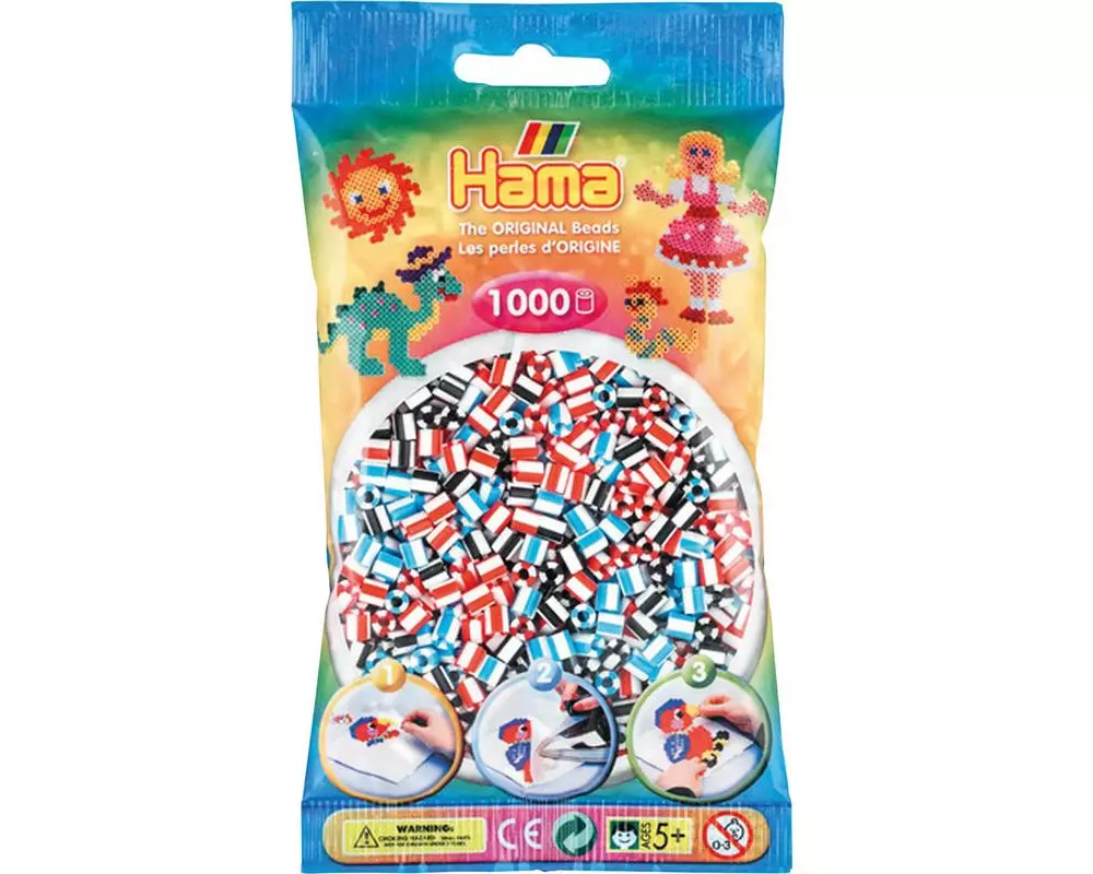 Hama Bügelperlen 3-farbig 1000 Stk. Mehrfarbig