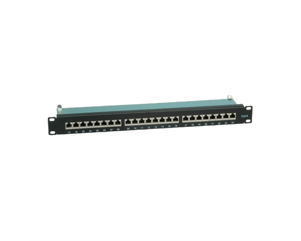 VALUE Cat.6 (Class E) 19-Zoll-Patchpanel, 24 P, geschirmt, schwarz