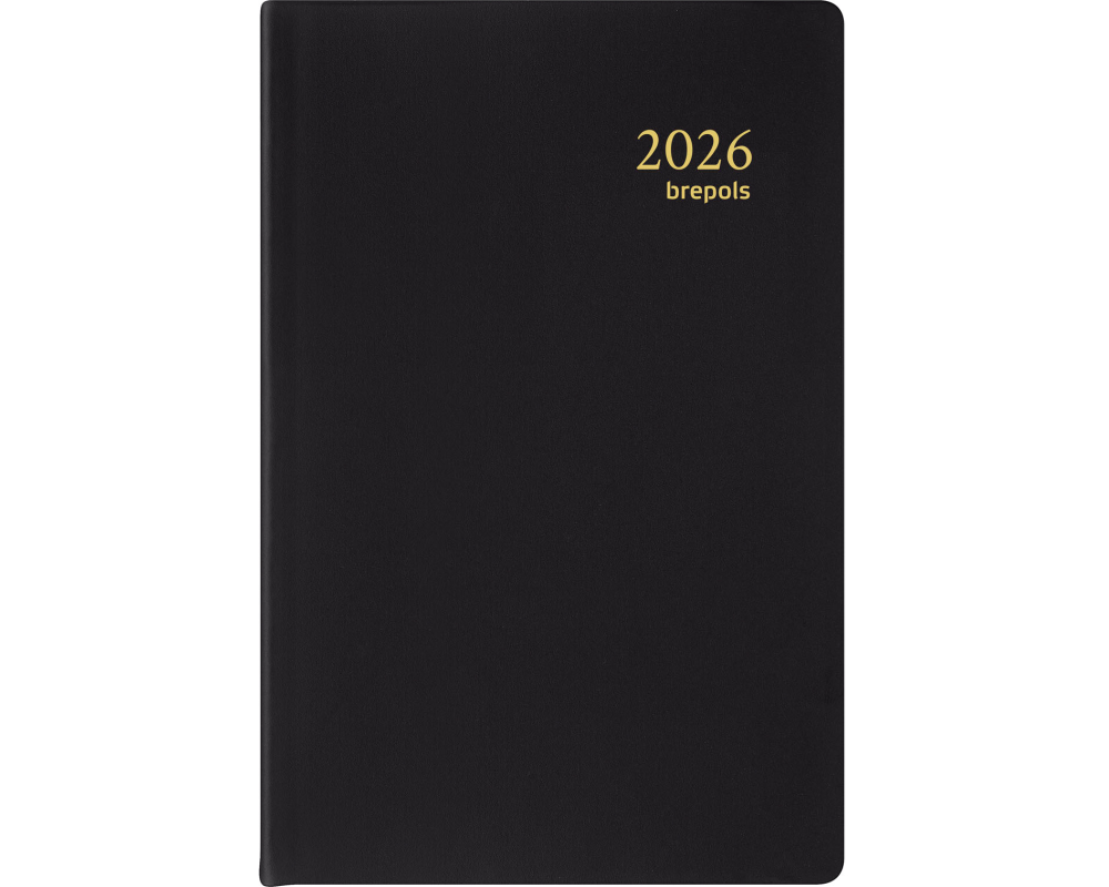 BREPOLS Agenda Delta 834 Seta 2026 0.834.2120 1W/2S schwarz 8.5x12.5cm