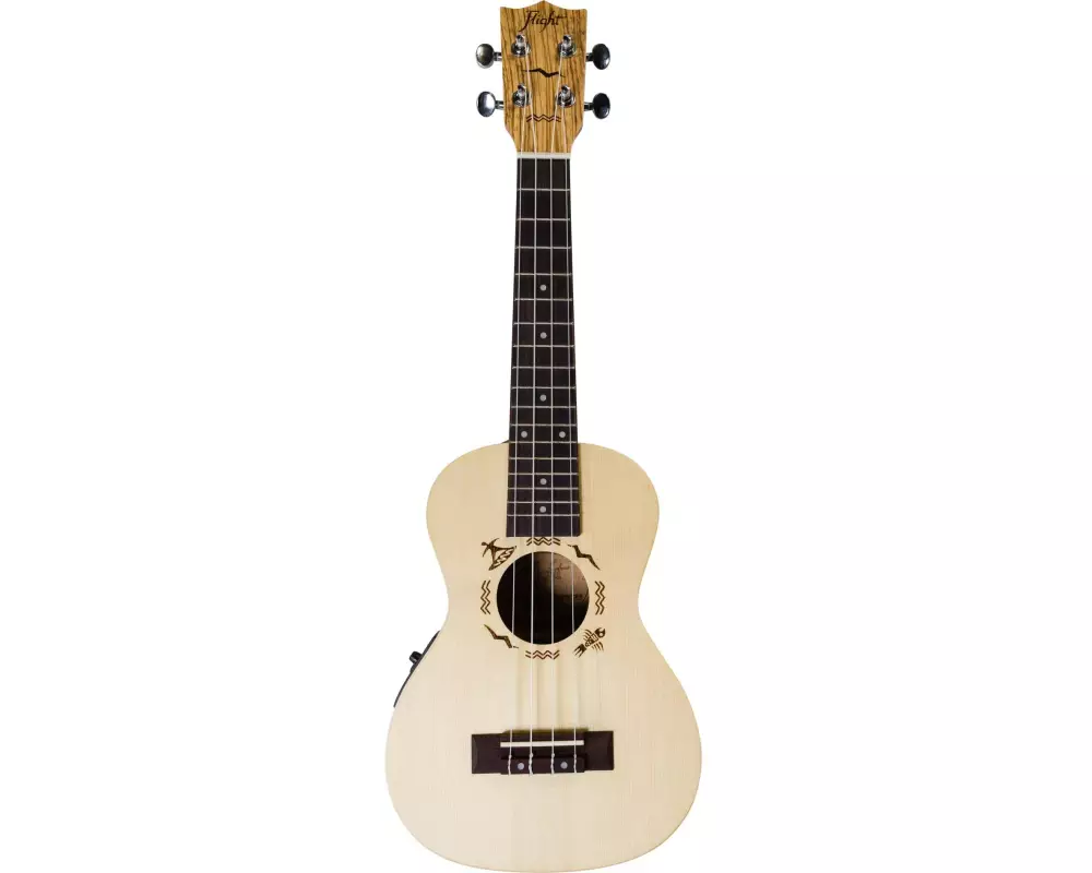 Flight Ukulele Concert – Spruce/Zebrano – CEQ