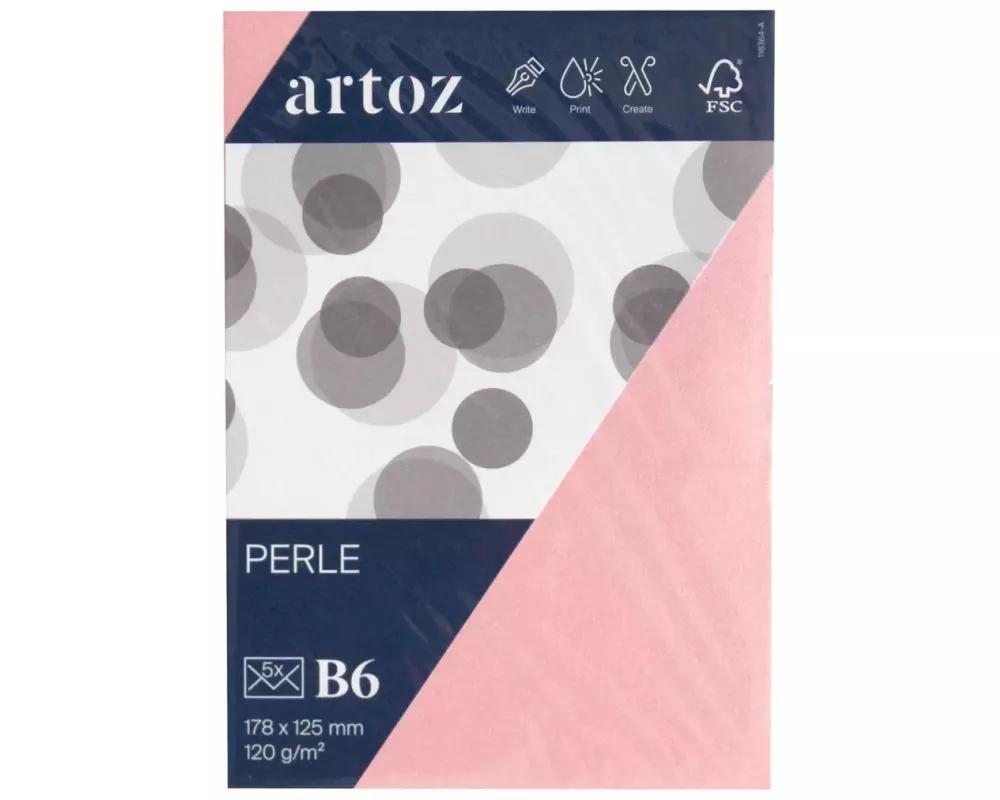 Artoz Couvert Perle B6, 5 Stück, Rosa