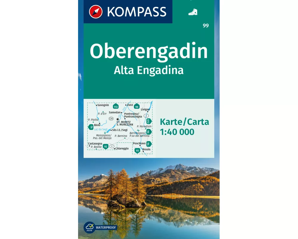 KOMPASS Wanderkarte 99 Oberengadin / Alta Engadina 1:40.000