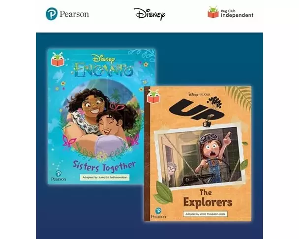 Pearson Bug Club Disney Year 2 Pack E, including Gold and Lime book band readers; Encanto: Sisters Together, Up! The Explorers