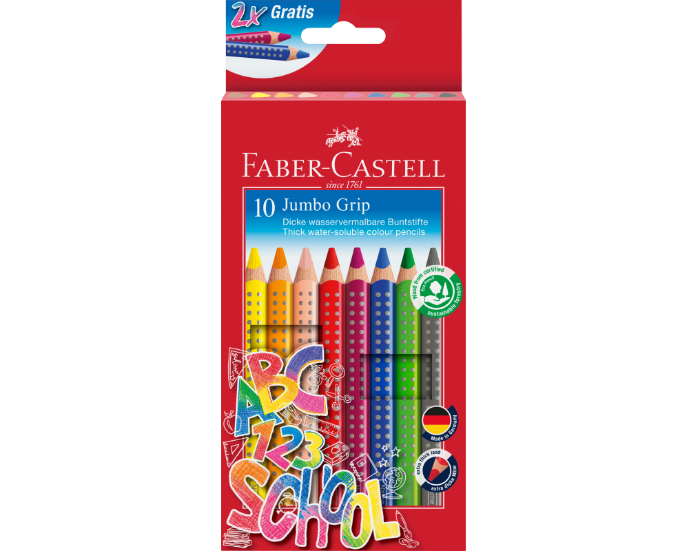 FABER-CASTELL Farbstift Jumbo Grip 280922 Back to school 10 Stück
