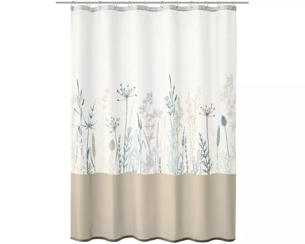 Kleine Wolke Duschvorhang Savannah 180 x 200 cm, Beige/Weiss