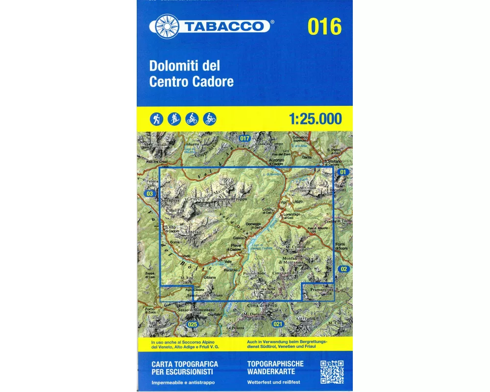 Tabacco Wandern Dolomiti Cadore 1:25000