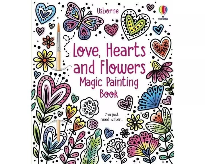 Love, Hearts and Flowers Magic Painting Book