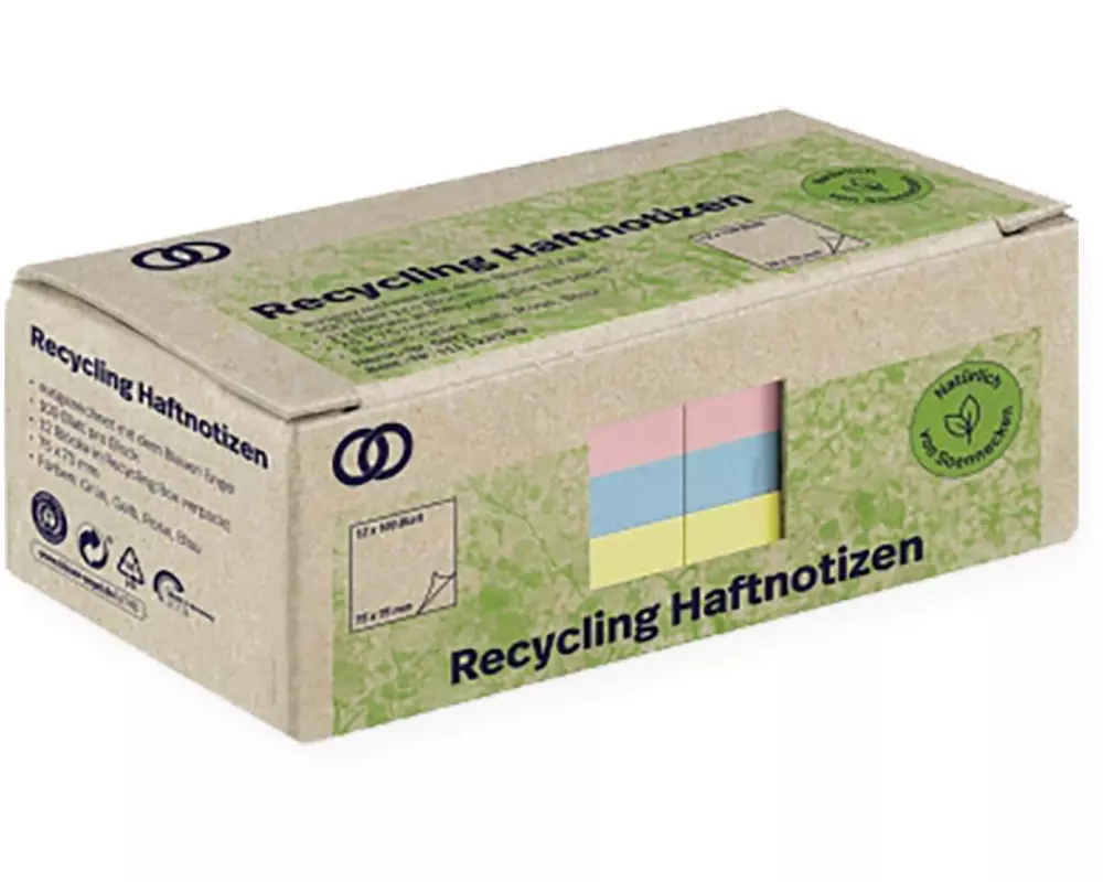 Soennecken Notizzettel oeco Recycling, 7.5 x 7.5 cm, 12 Stück