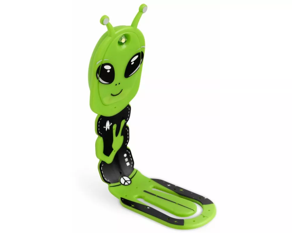 Flexilight Pals Leselicht (Aliens) - grün - 2 in 1 Leselampe & Lesezeichen - LED Leselicht - Geschenk für Leser, Buchliebhaber - Deutsche Ausgabe