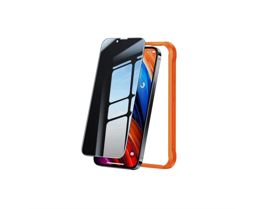 Torras Displayschutz Panzerglas GlassGo, Privacy, iPhone 15 Pro Max, transparent
